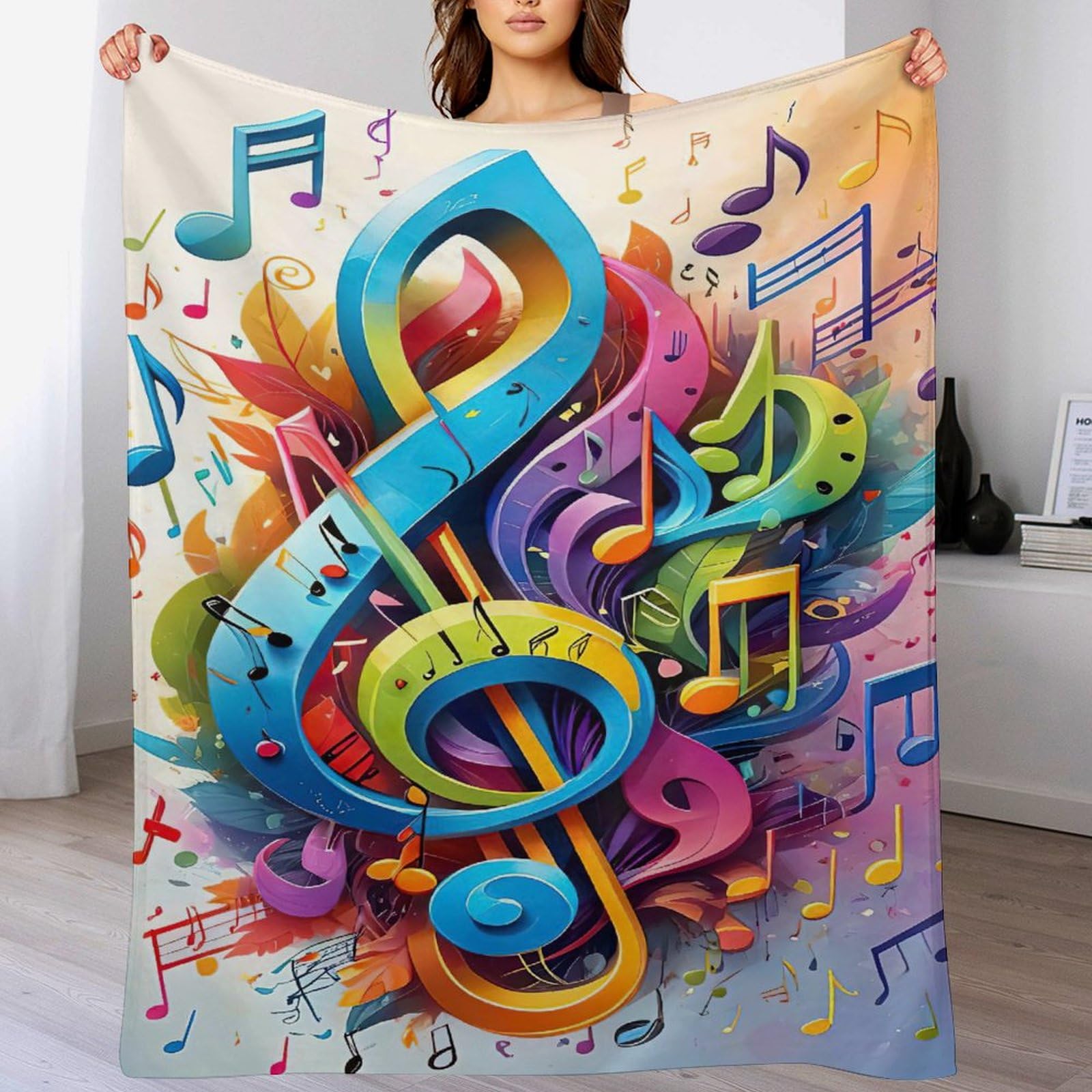 Couverture polaire note de musique cadeau idéal pour lit et canapé