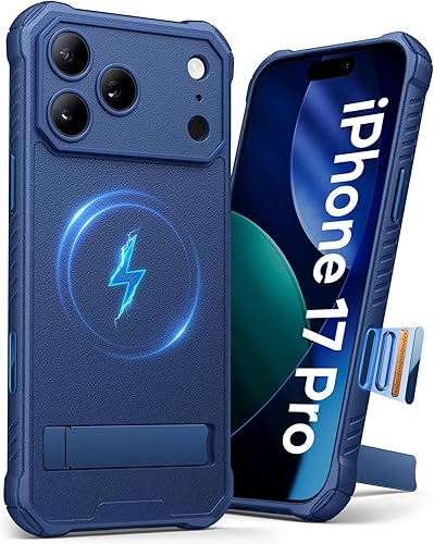 Funda magnética para iPhone Pro, soporte integrado y compatible con MagSafe y botón de control de cámara, probada contra caídas de grado militar