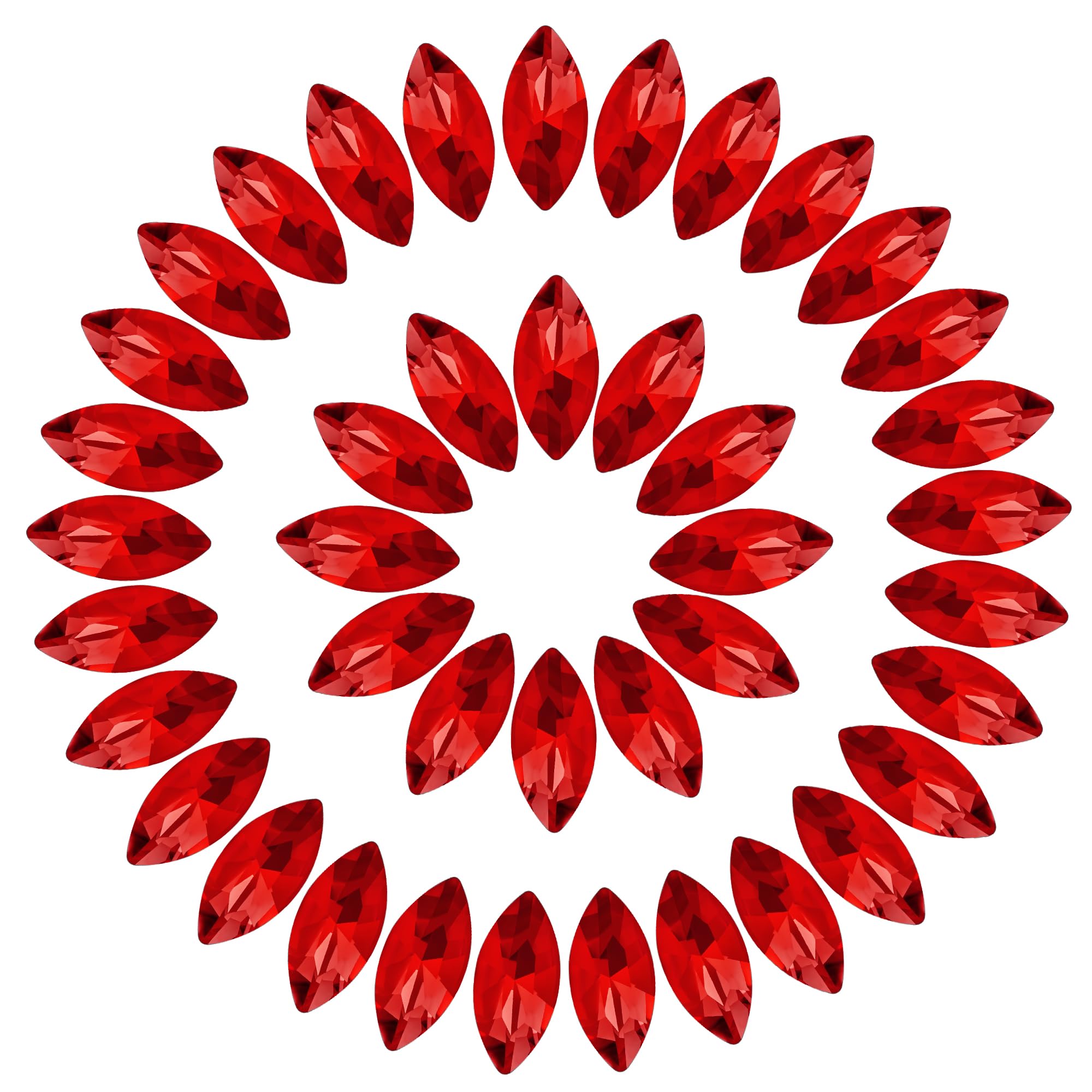 Horse Eye Rhinestones Flatback Sew On Rhinestone With 2 Holes 42pcs 7x15mm Glass Navette Shape Rhinestones For Crafts...