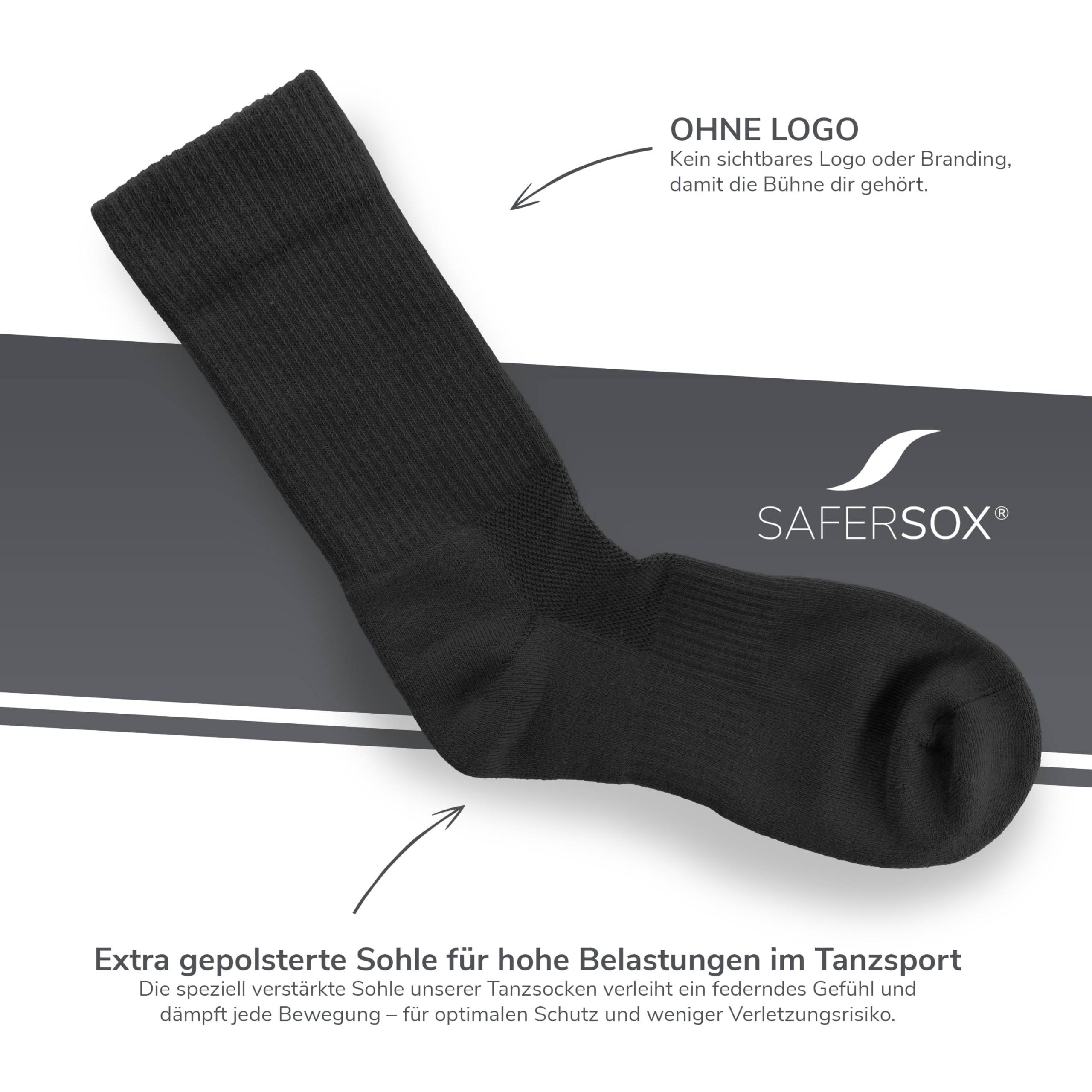 Safersox Calcetines de danza ballet y danza contemporánea – 3 pares para mujeres y hombres