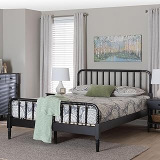 Baxton Studio Braith Farmhouse Black Spindle Wood King Size Platform Bed