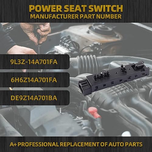 Miniatura 2 de Dasbecan Interruptor eléctrico del asiento del pasajero derecho compatible con Ford Lincoln 2006-2019 2006-2019 Mercury 2006-2011 Reemplazo #