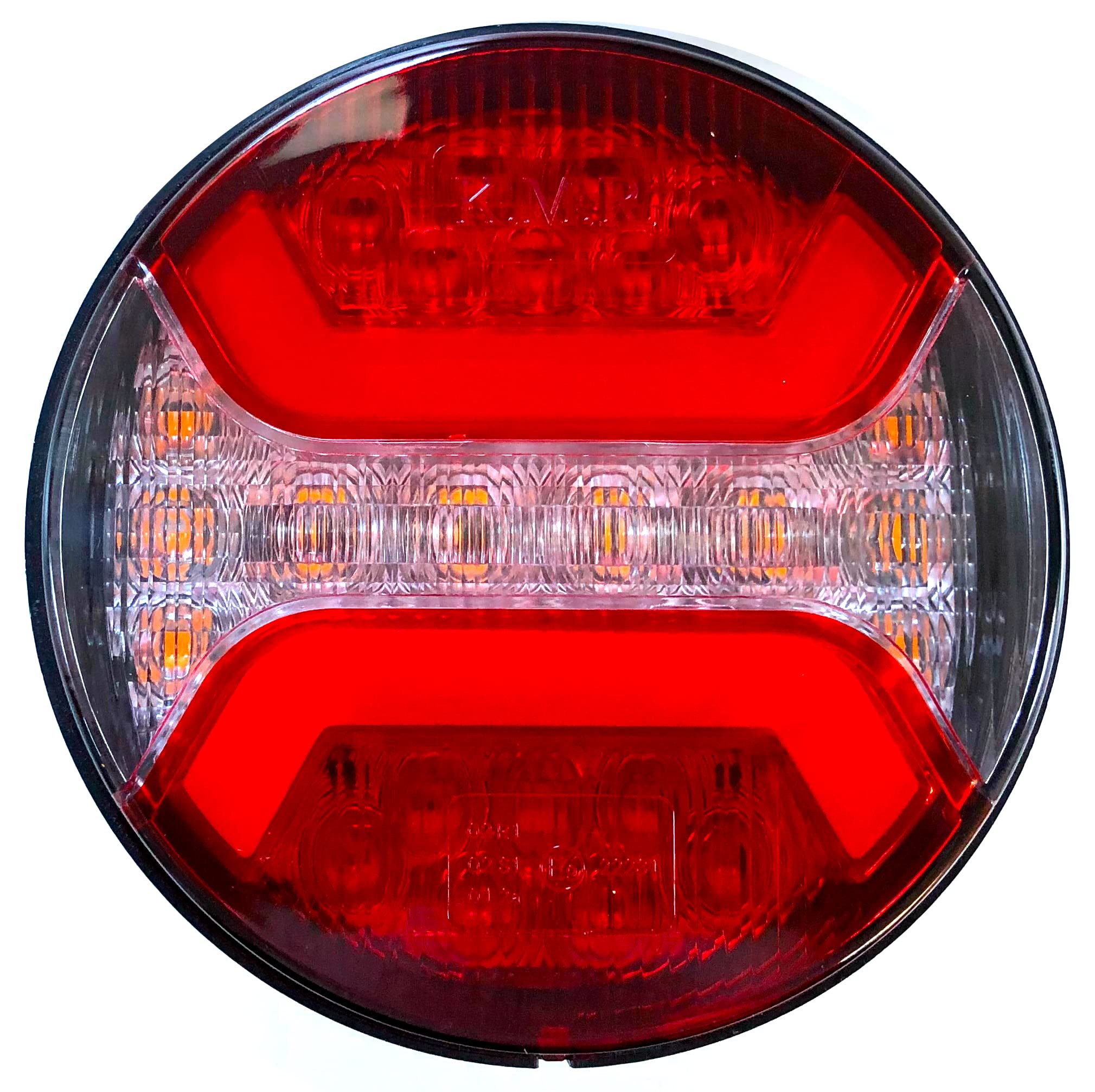 2x Fanale Posteriore LED Neon 3 Funzioni 12V 24V per Rimorchio, Caravan, Camion, Trattore – Stop, Freccia, Posizione – Omologato E9