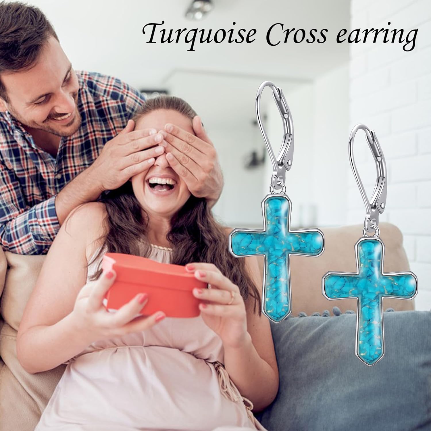 Cross Earrings 925 Sterling Silver Dangle Earring Gifts for Women - Image 6