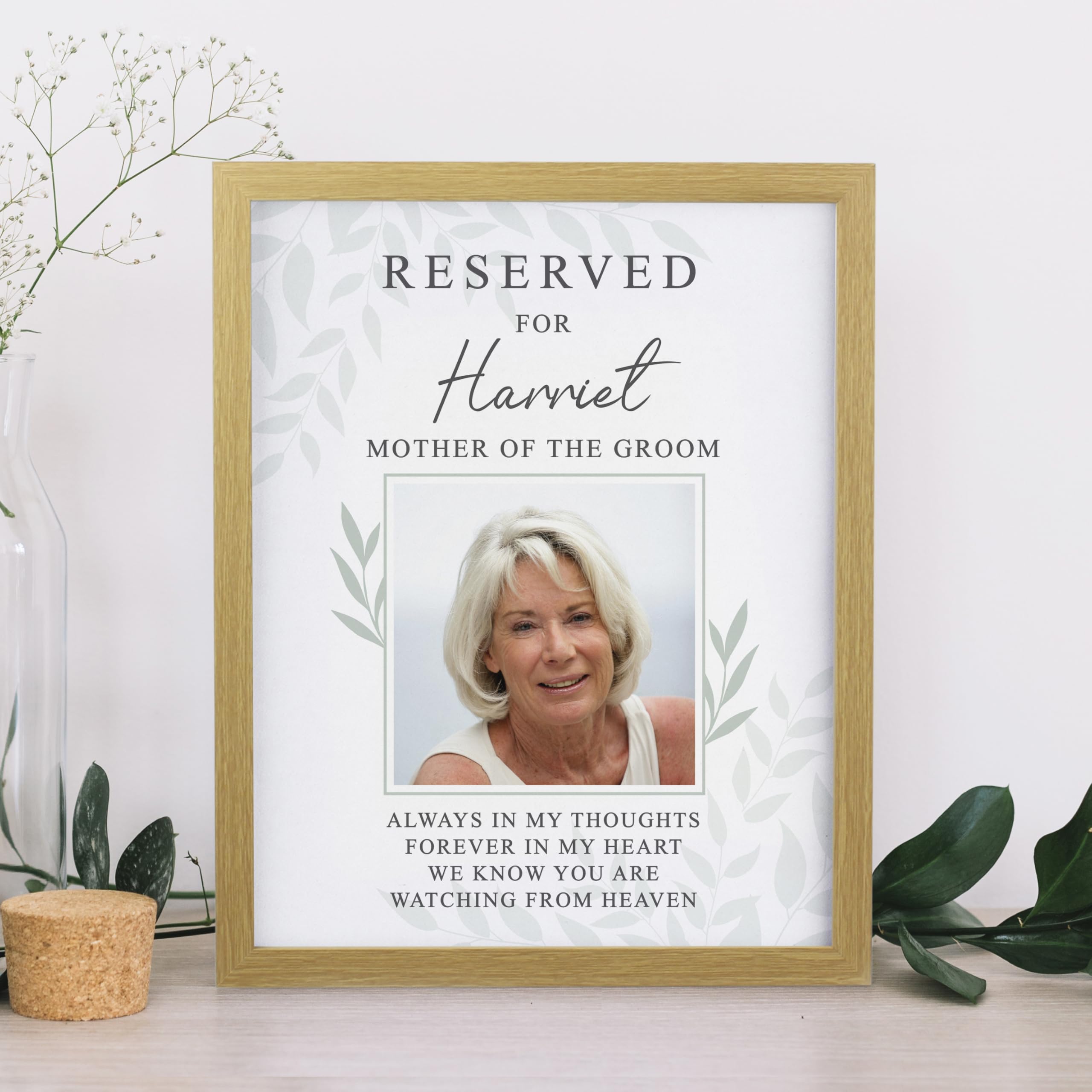 Personalised Memento Company Personalised Reserved For Photo Upload Oak Poster Frame