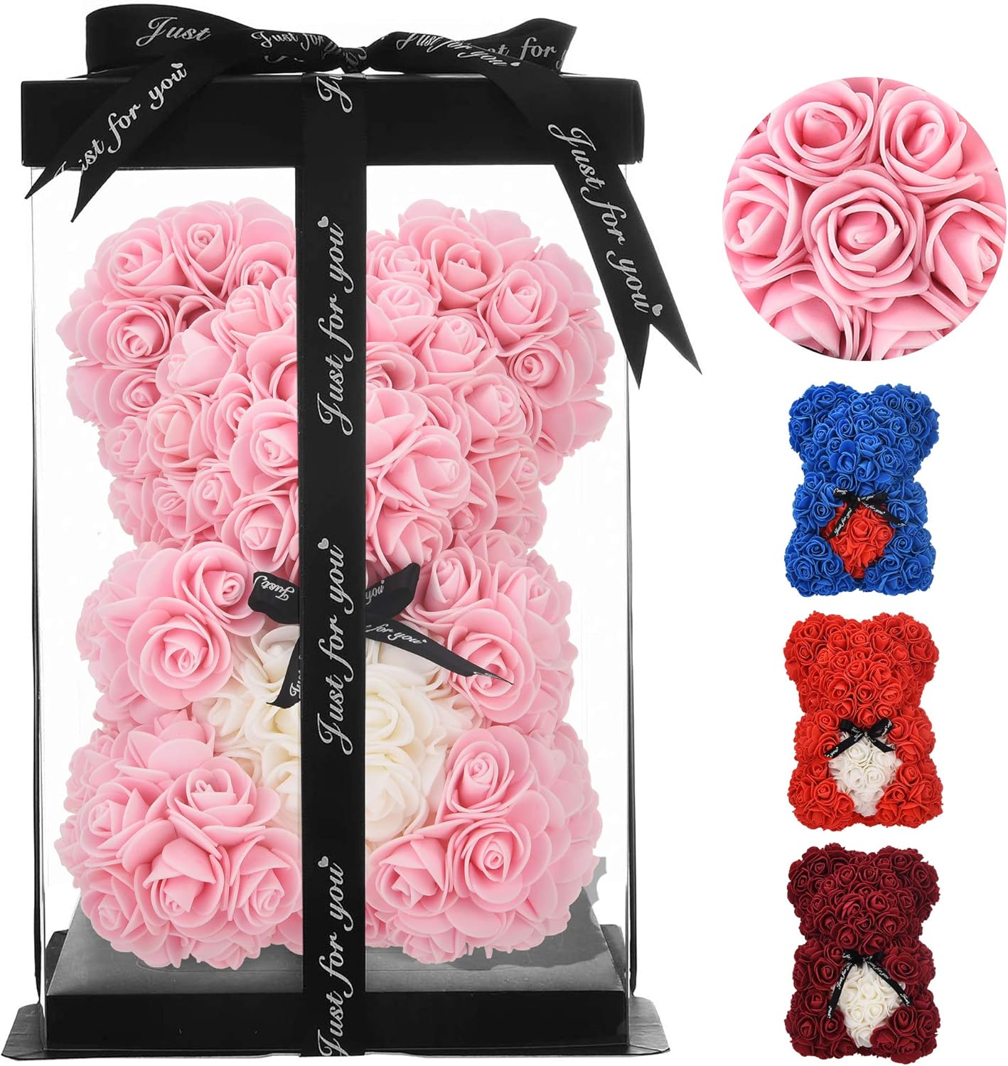 Rose Flower Bear Unique Gifts Rose Bear Gift for Women, Birthdays