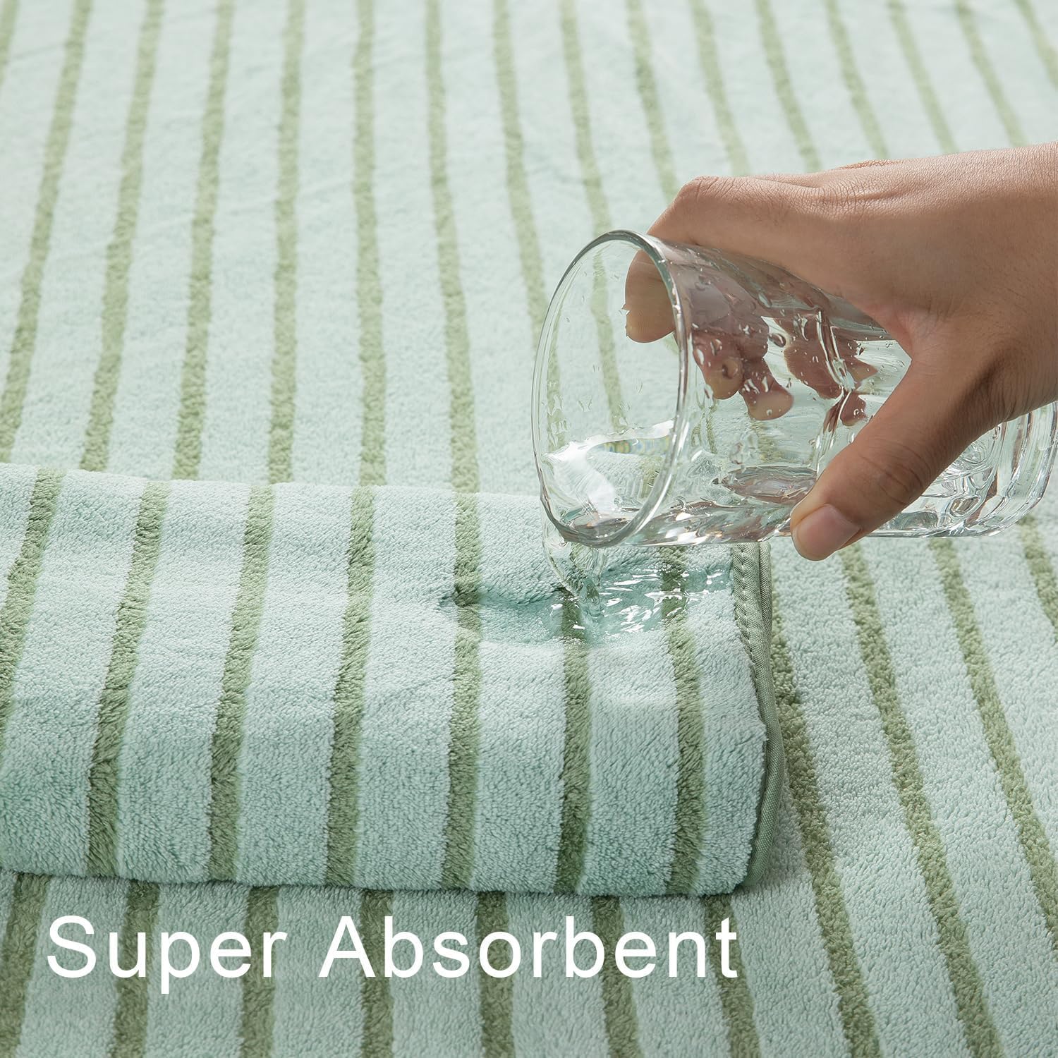 Mistyrose Large Bath Towels Set, Super Absorbent Microfiber - 2 Oversized Bath Sheets, 2 Hand Towels, 4 Washcloths for Family, Hotel, Spa, Gym (Camouflage Color)