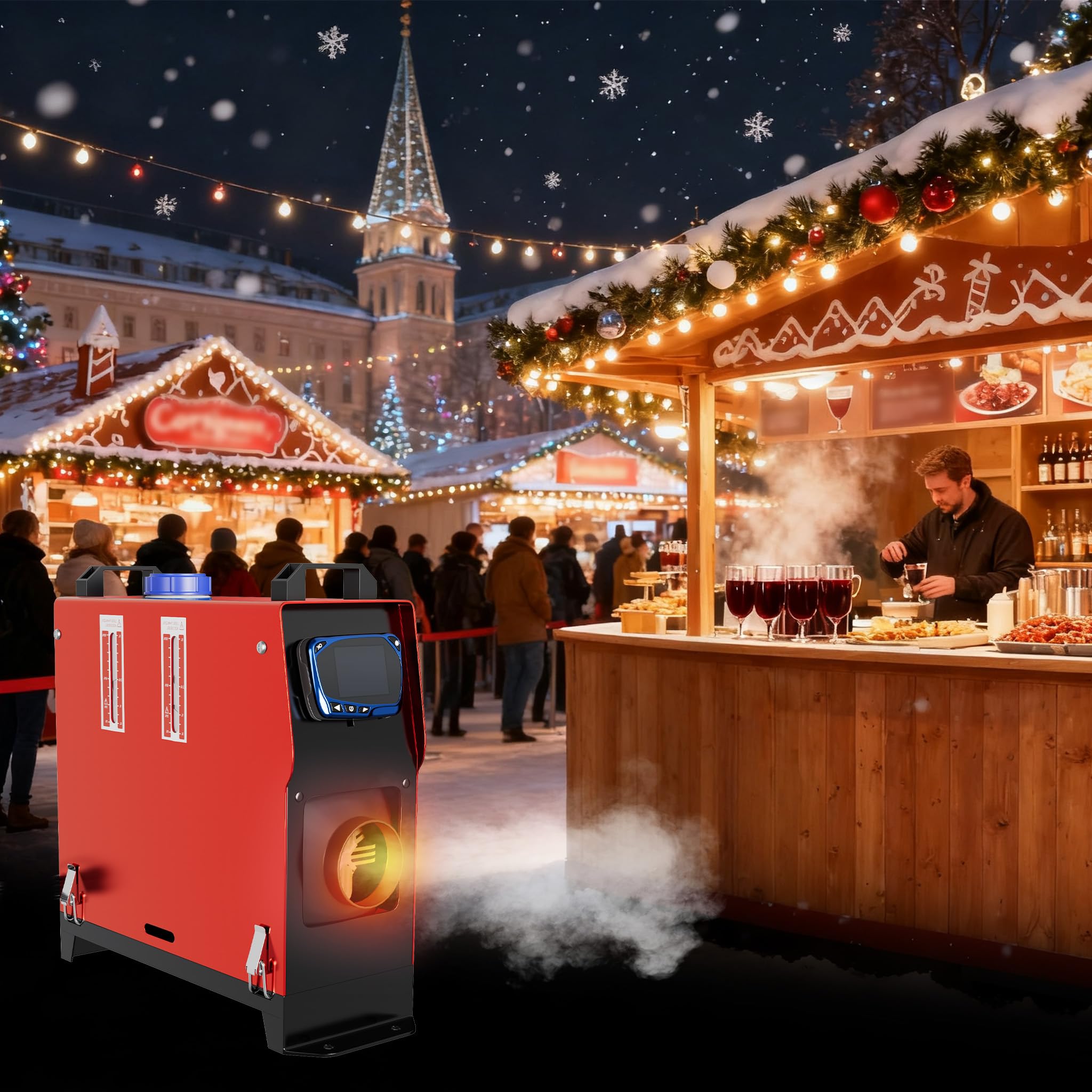 LZQ Ogrzewanie postojowe na olej napędowy, nagrzewnica powietrza All in One, 8 kW, 12 V, ogrzewanie parkingowe z pilotem zdalnego sterowania, monitorem LCD i tłumikiem, do samochodów kempingowych