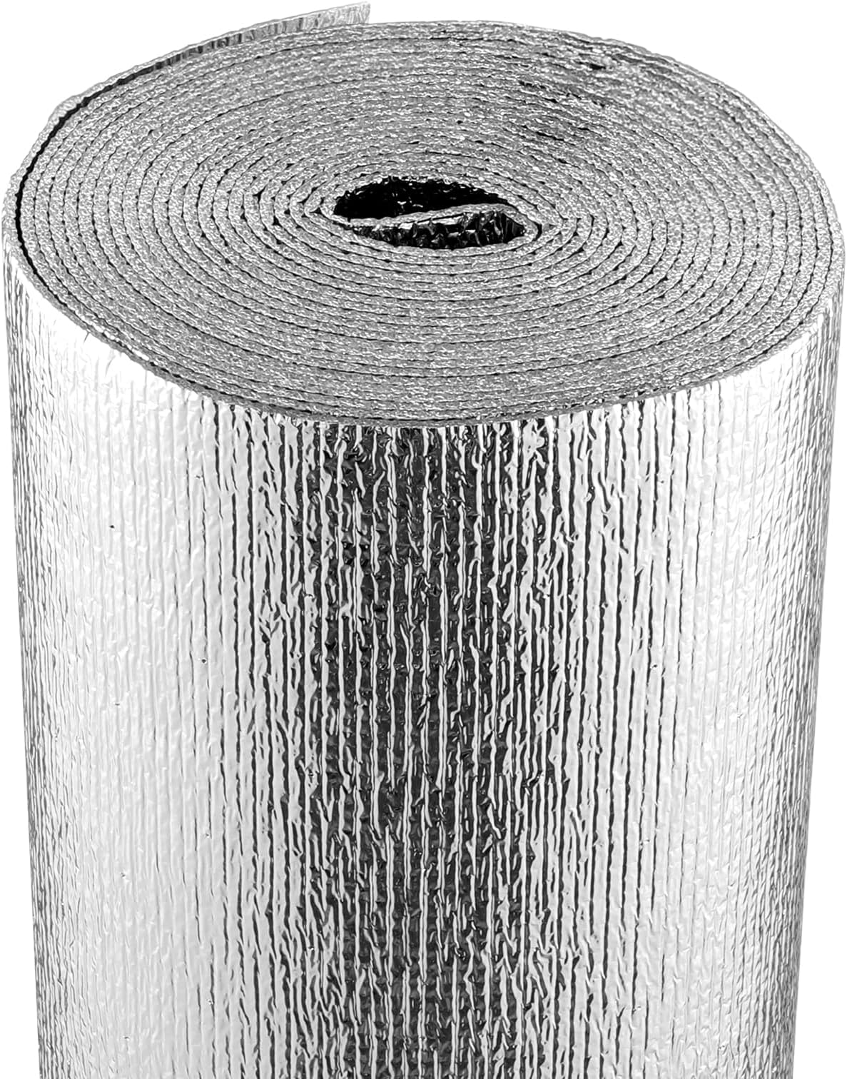 VEVOR Double Reflective Insulation Roll, Foam Core Radiant Barrier, 3.2 mm 48 in x 25 ft, Double-Sided Aluminum Foil EPE Foam Heat Reflective Shield, Thermal Insulation Roll for Window RV Roof