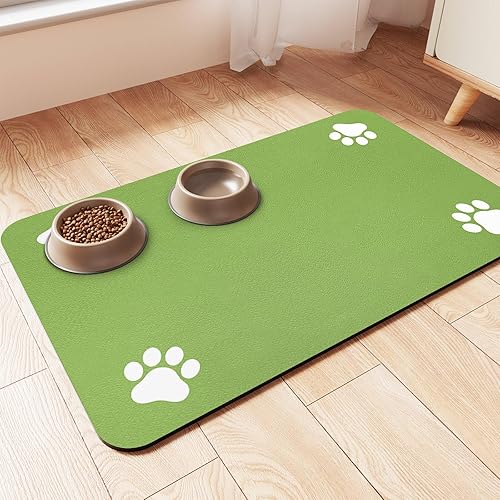Miniatura 13 de Tapete de alimentación de mascotas, mantel individual absorbente para tazones de comida y agua, con parte trasera de goma impermeable, tapete