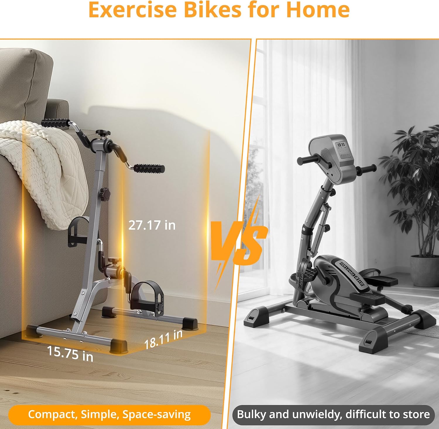 RYGEO pedal Exerciser Arm Leg Exerciser While Sitting for Seniors, Portable Fitness Equipment for Total Body Workout - Great Gift for Elderly Rehab