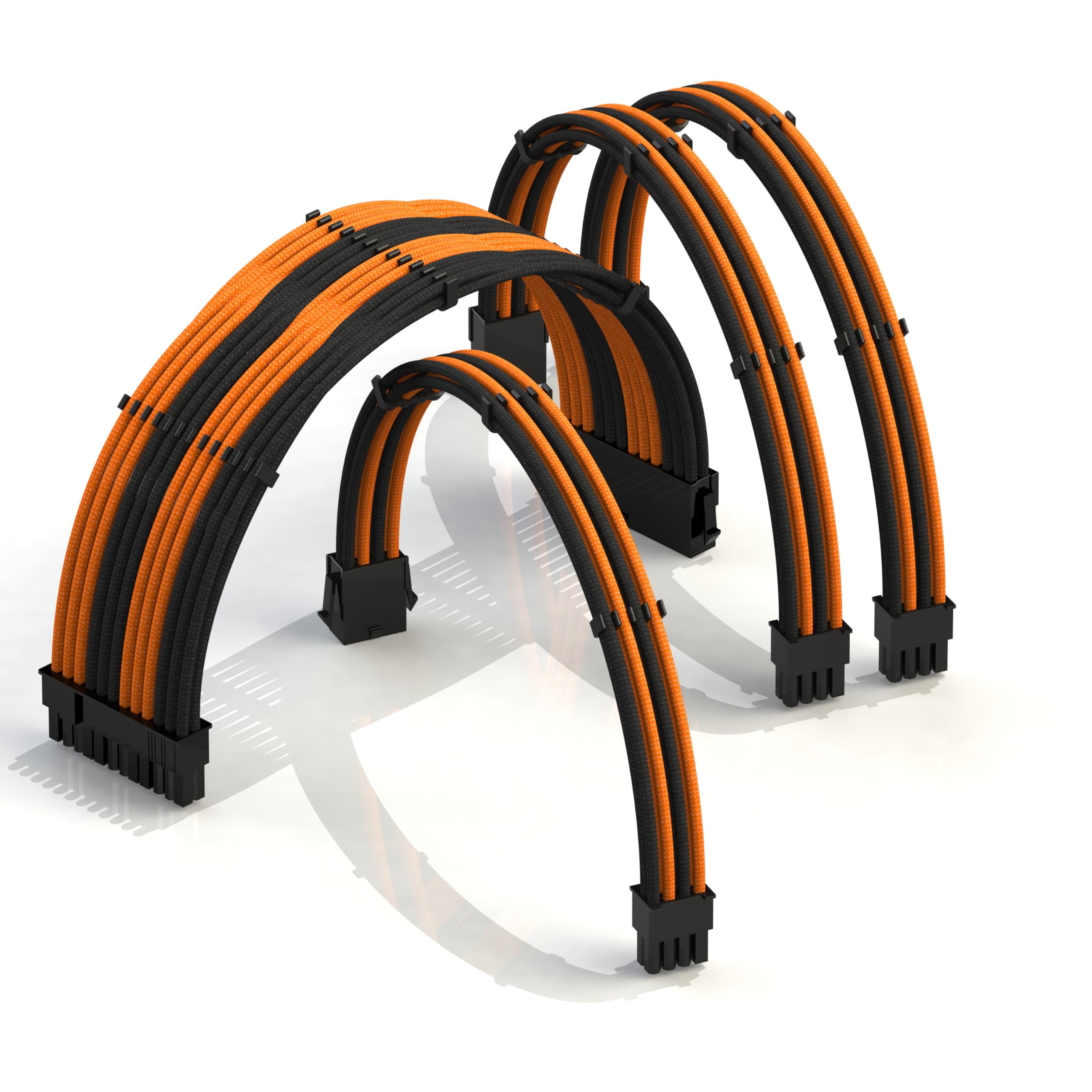 LINKUP - AVA 30cm EPS 4 Pin CPU ATX Motherboard PSU Power Supply Braided Sleeved Custom Mod PC Extension Cable w/Combs | Strong & Stiff Design | Single Pack | 300mm - Black — view 25