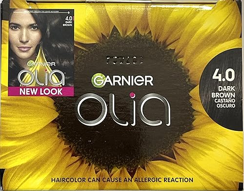 Vista 3 de Garnier Olia - Tinte para el cabello libre de amoníaco [4.0], marrón oscuro, 1 unidad (paquete de 4)