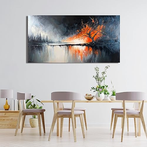 Miniatura 6 de Lienzo decorativo para pared, arte de pared en blanco y negro, arte moderno del árbol de la vida, arte de pared, arte de pared, decoración de pared,