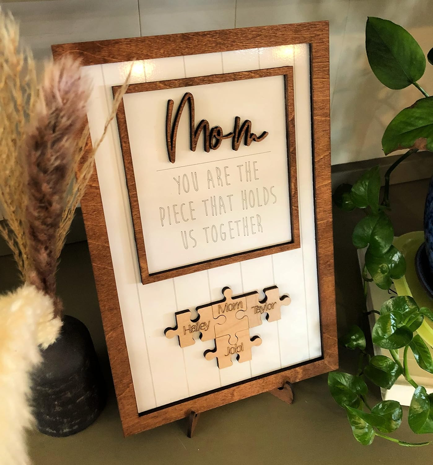 Mother's Day Puzzle Piece Sign Mother's Day Gift Engraved
