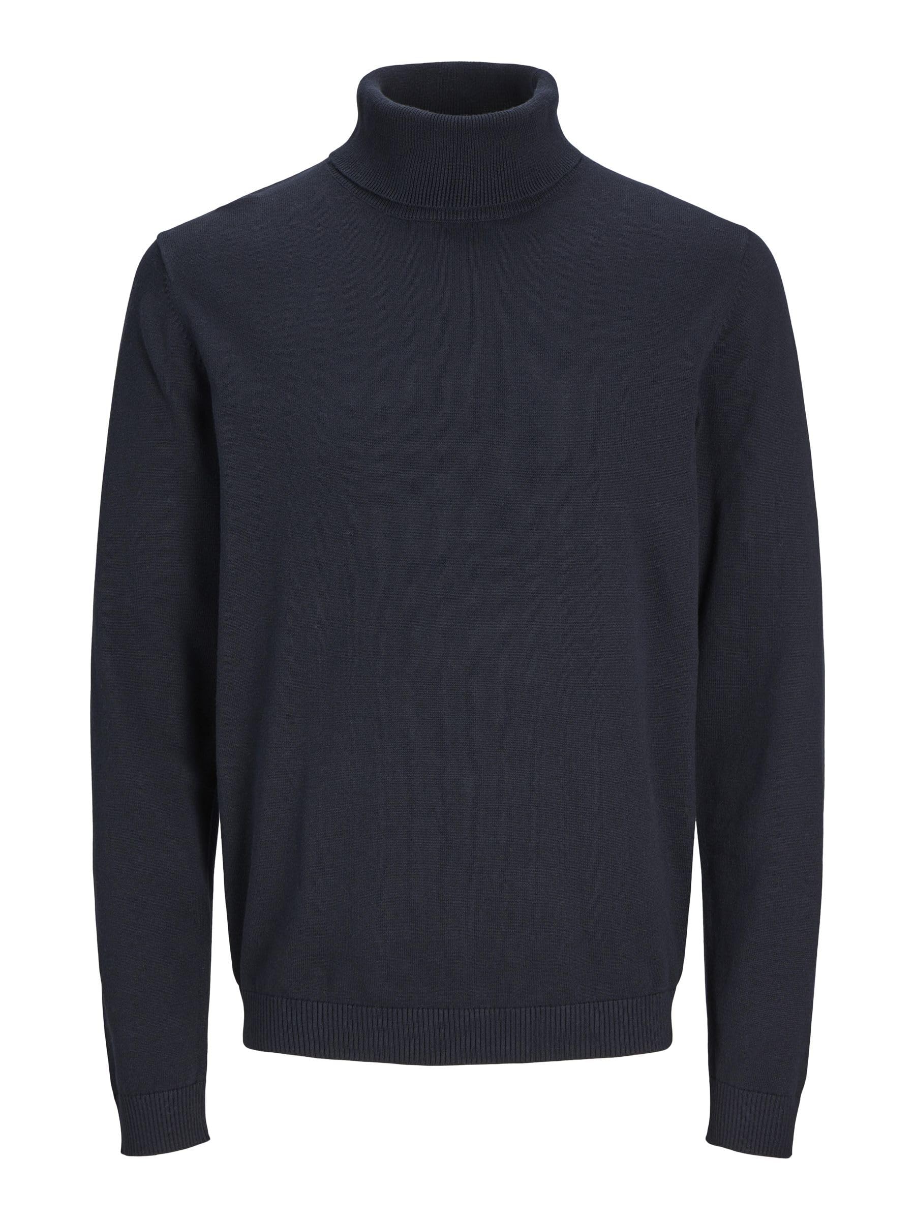 JACK & JONES Male Turtleneck Pullover Plain Turtleneck Sweater, Blazer Navy, XL