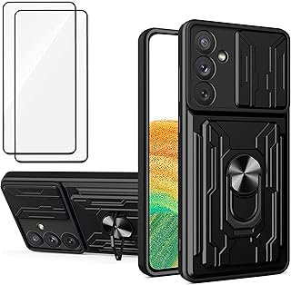 Capa para Samsung Galxy A54 5G com cobertura para câmera e suporte para suporte de câmera Militar Grau de proteção à prova de choque com suporte magnético para carro para Samsung Galxy A54 5G (preto)