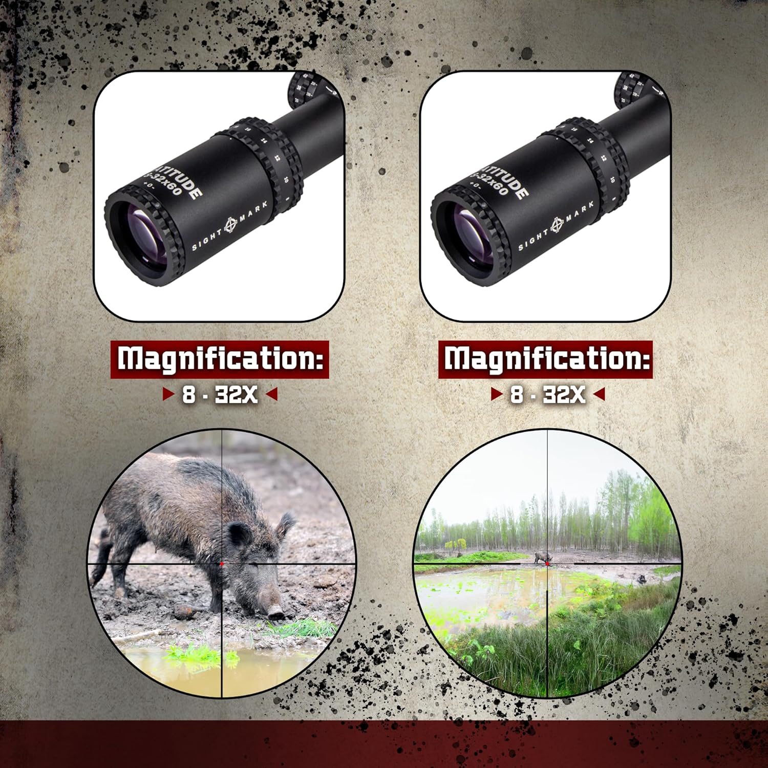 Magnification comparison of Sightmark Latitude Riflescope