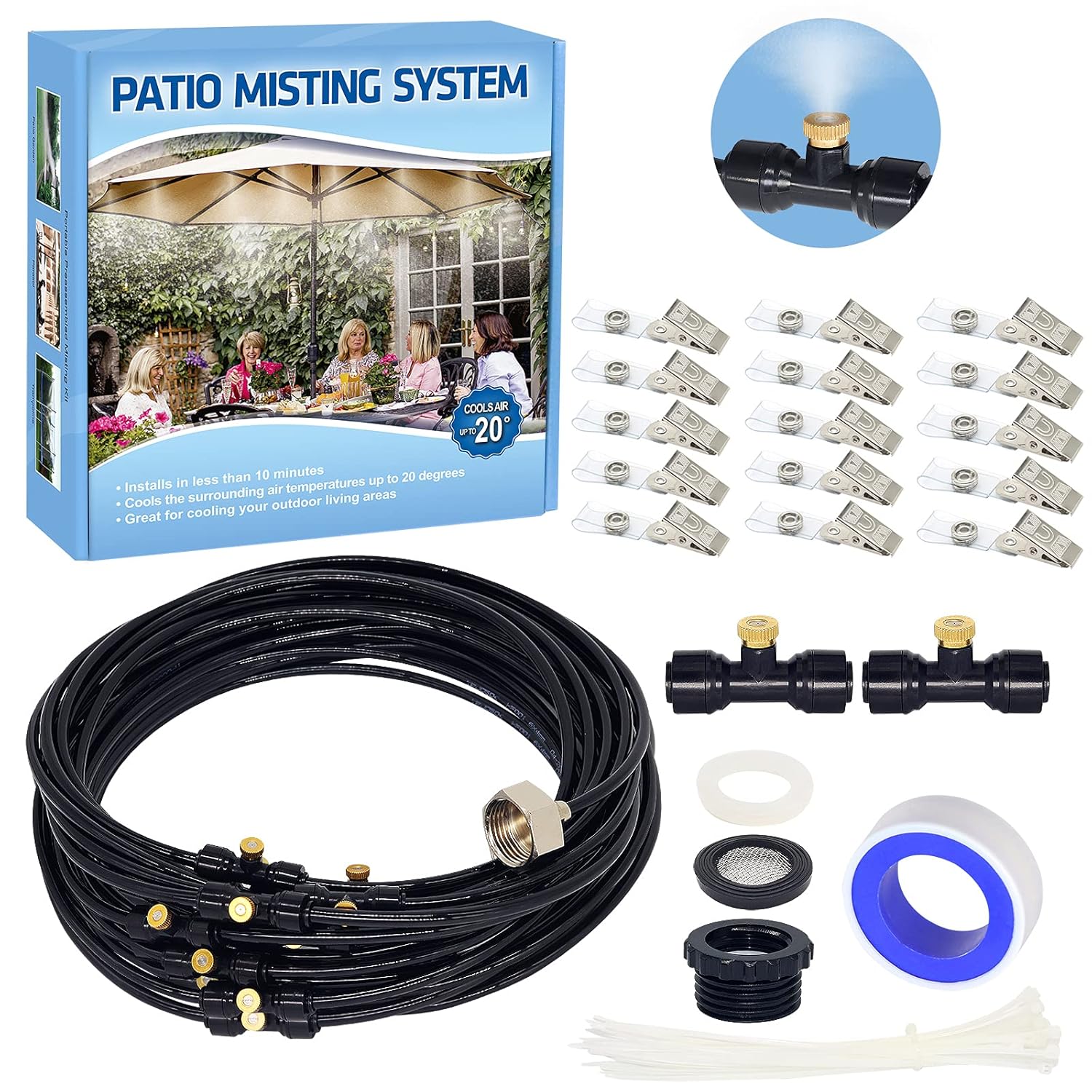 Tesmotor Misters for Outside Patio, Misting Cooling System, DIY Misting ...