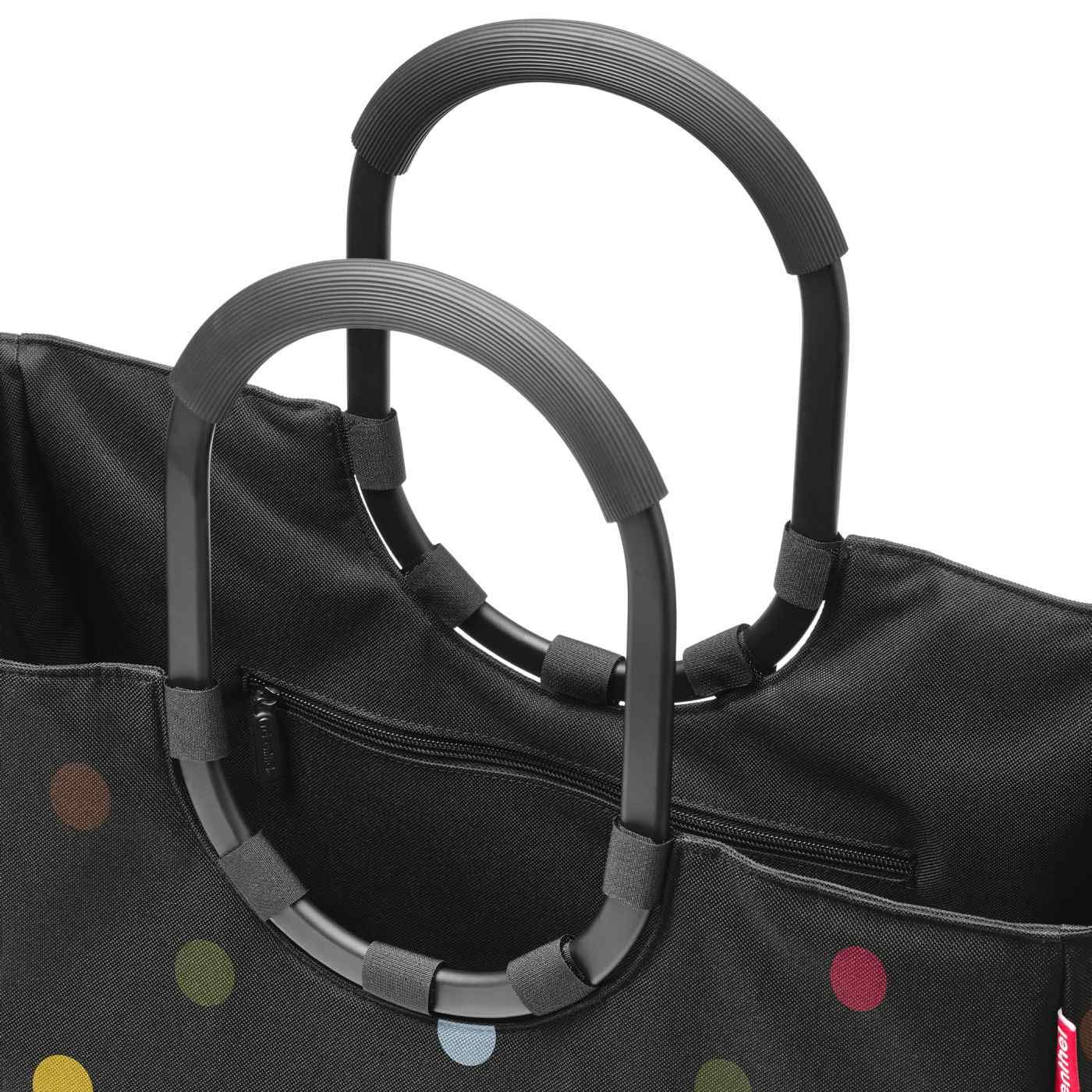 reisenthel loopshopper L - Bolso robusto con prácticos compartimentos fabricados con botellas PET recicladas, diseño atractivo y elegante, en negro