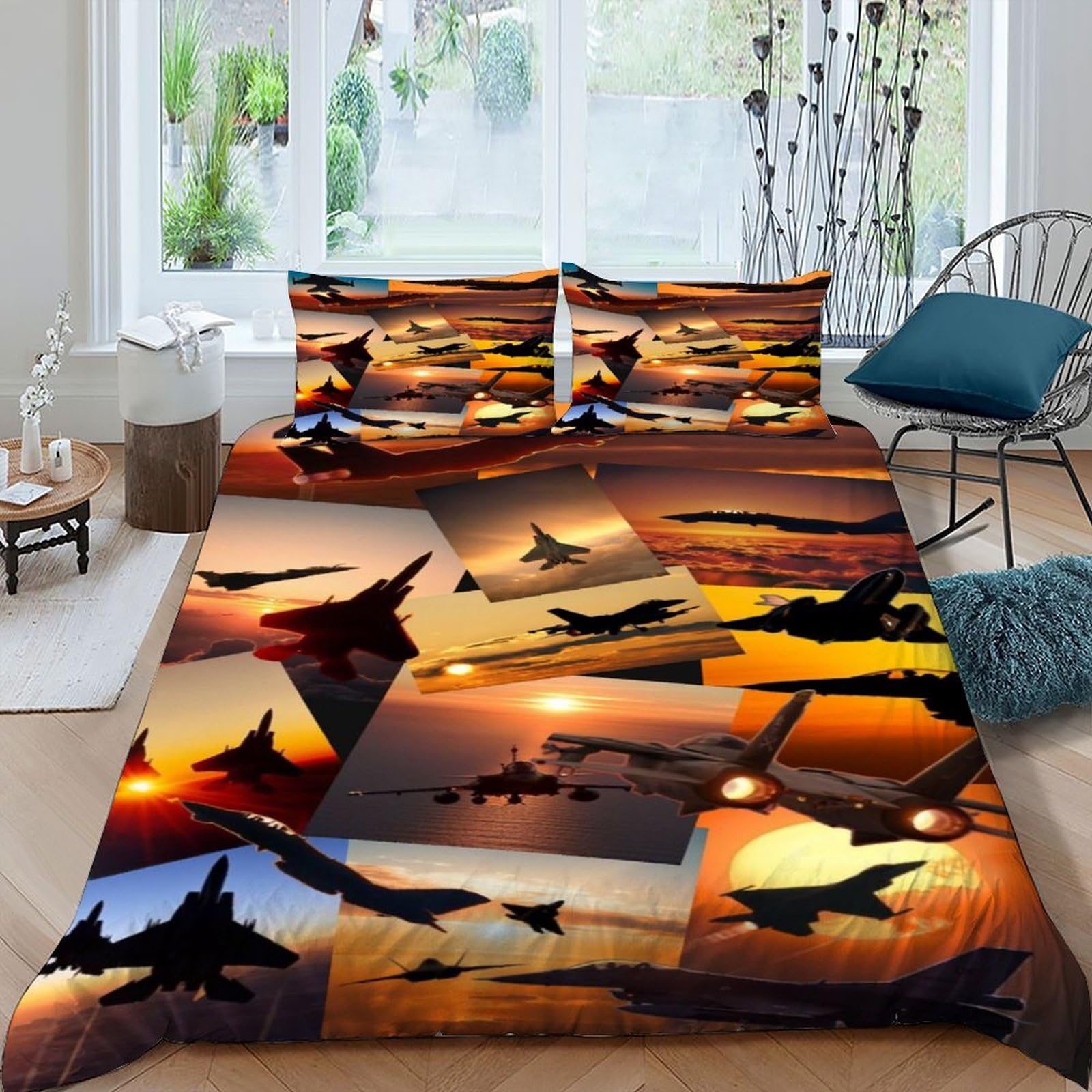 Housse de couette animaux sauvages imprimé parure de lit single Cheval Blanc 135x200