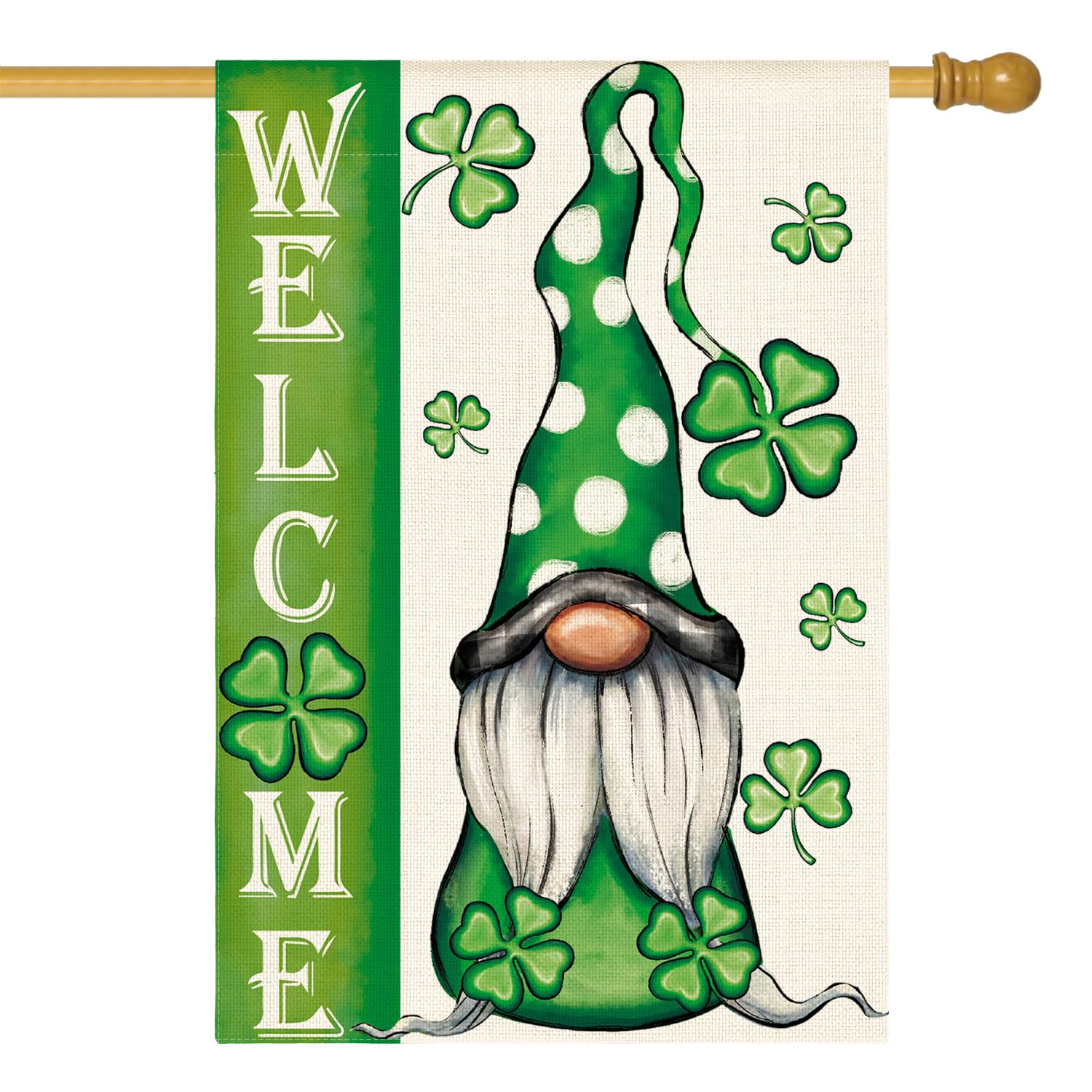 Drapeau St Patrick grand format vertical pour animer votre jardin en mars