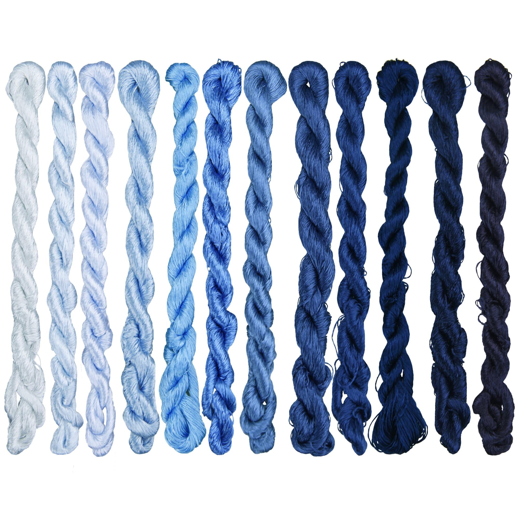 MINGGUXIUYI Natural 100% Silk Thread, Handmade Embroidery Thread Silk Floss 12 Colors 110m Each (20)