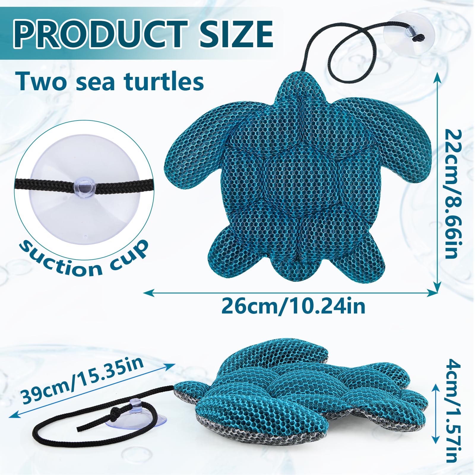 Scum Absorber für Pool Hot Tub 2er Set, Wiederverwendbarer Whirlpool Schwamm, Ölabsorbierender Schwamm Pool Spa, schaumabsorber Whirlpool Reinigung (Meeresschildkröte,2pcs)