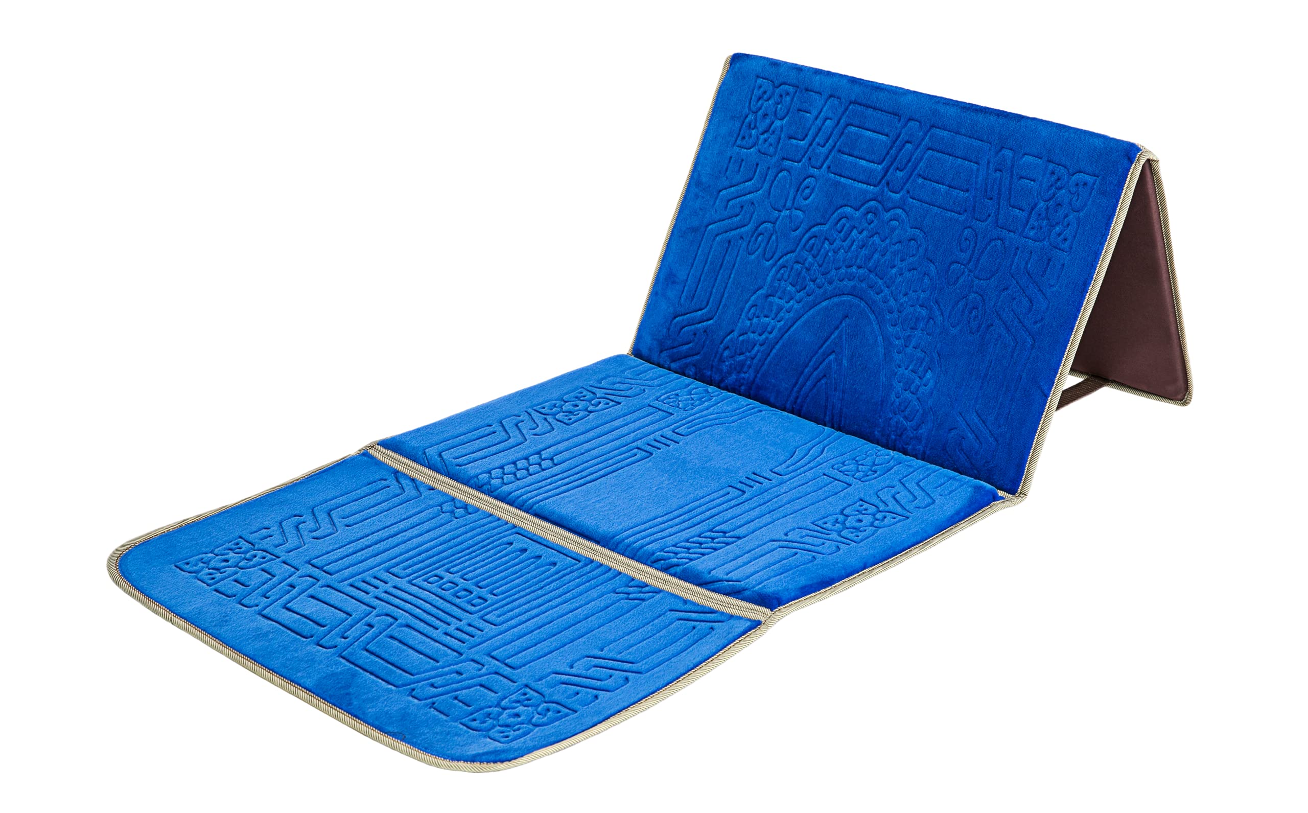 "N/A"Muslim Prayer Rug with Back Support/Islamic Soft Sajadah for Women/Padded Prayer Mats Islam Thick/Portable Travel Mat with Carrying Pocket/Plush & Foam Praying Carpet (Blue)