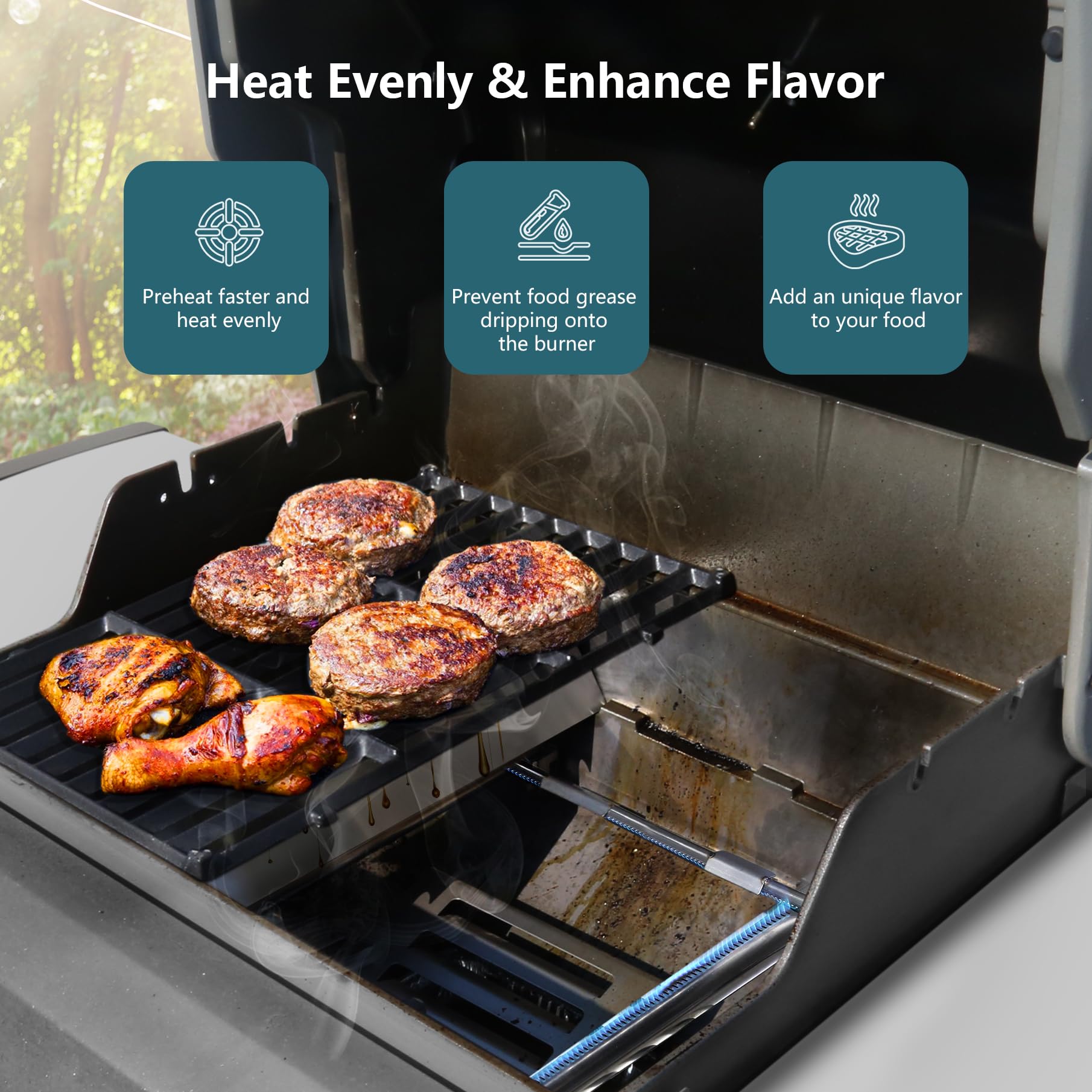 Ersatz-Flavorizer Bars Für Weber Spirit Grill – 3er Pack, 304 Edelstahl, 38,9 Cm, Kompatibel Mit E210, S210, E220, S220