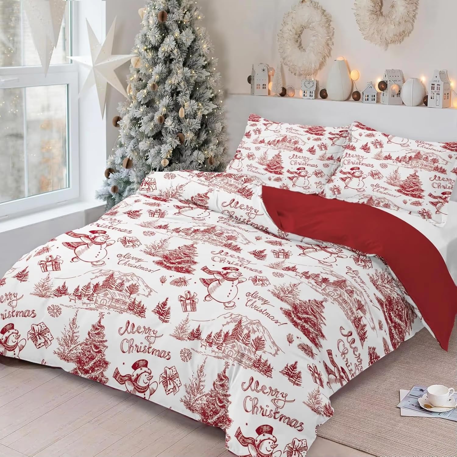 Housse de couette Joyeux Noël enfants parure lit 140x200