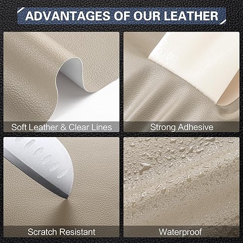 Miniatura 2 de Parche de reparación de cuero grande autoadhesivo, cinta de cuero grande de 16 x 63 pulgadas para muebles, kit de parches de reparación de cuero y