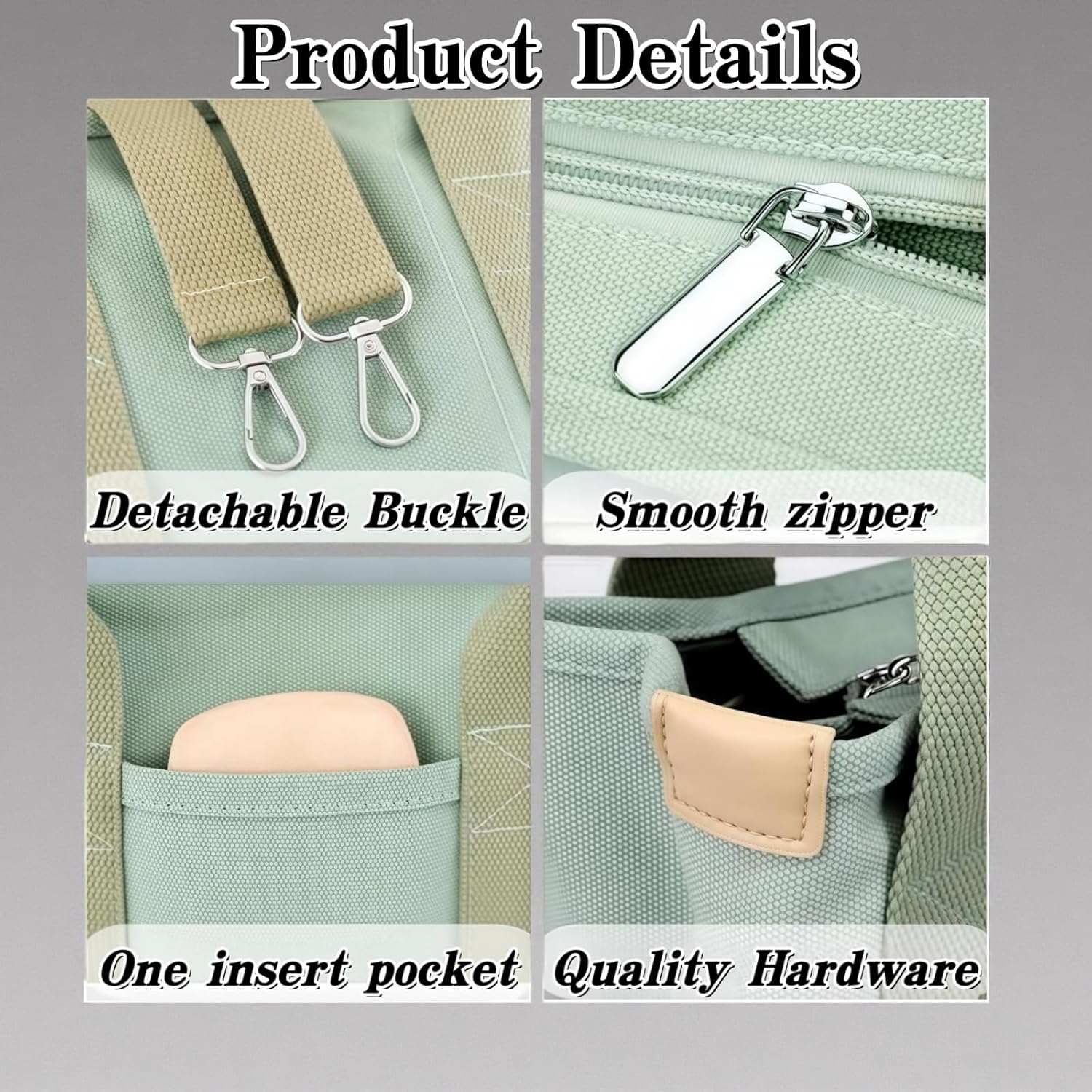 Small Canvas Tote Bag with Zipper 2025 - Multi-Pocket Crossbody Shoulder Satchel Hobo Messenger Bags for Casual Use - Image 4