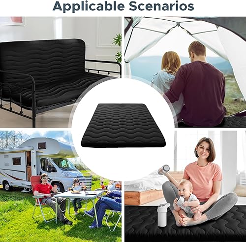 Miniatura 7 de Colchón japonés, 100 % espuma cómoda de alta densidad, colchón plegable de 4 pulgadas de grosor, tapete para dormir, ideal para comodidad y apoyo,