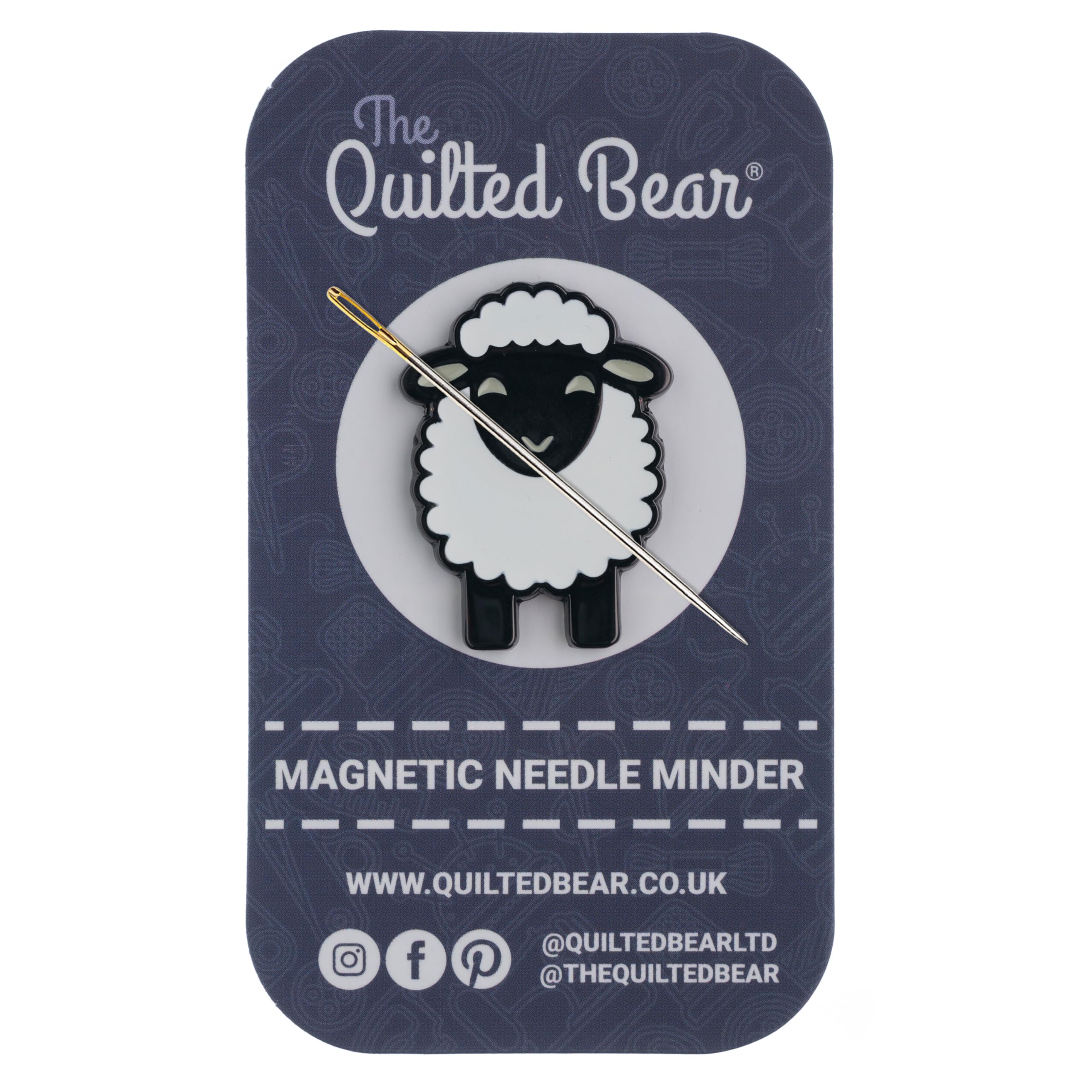 The Quilted Bear Magnetic Needle Minders – Enamel Needle Keeper for Sewing, Embroidery & Cross Stitch Accessories | Secure Holder for Sewing Pins & Needles (Sheep)