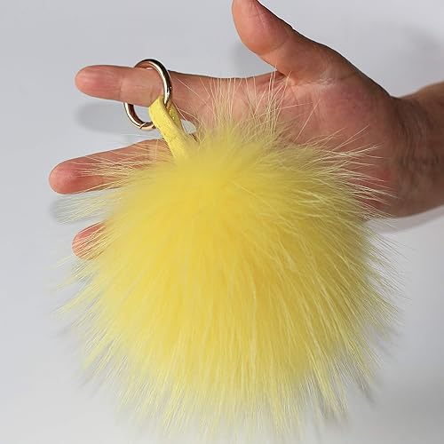 Miniatura 8 de Fosrion - Llavero con pompones de piel de mapache y zorro