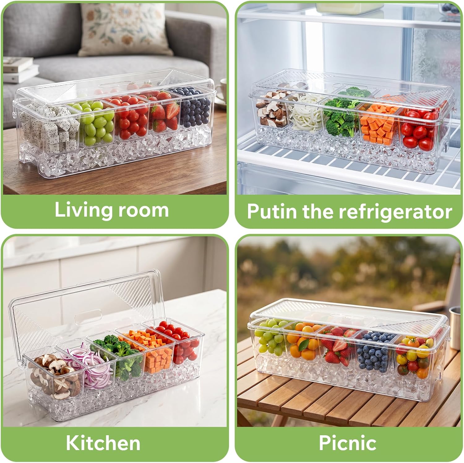 Condiment Caddy with Lid, Condiment Containers,Serving trays