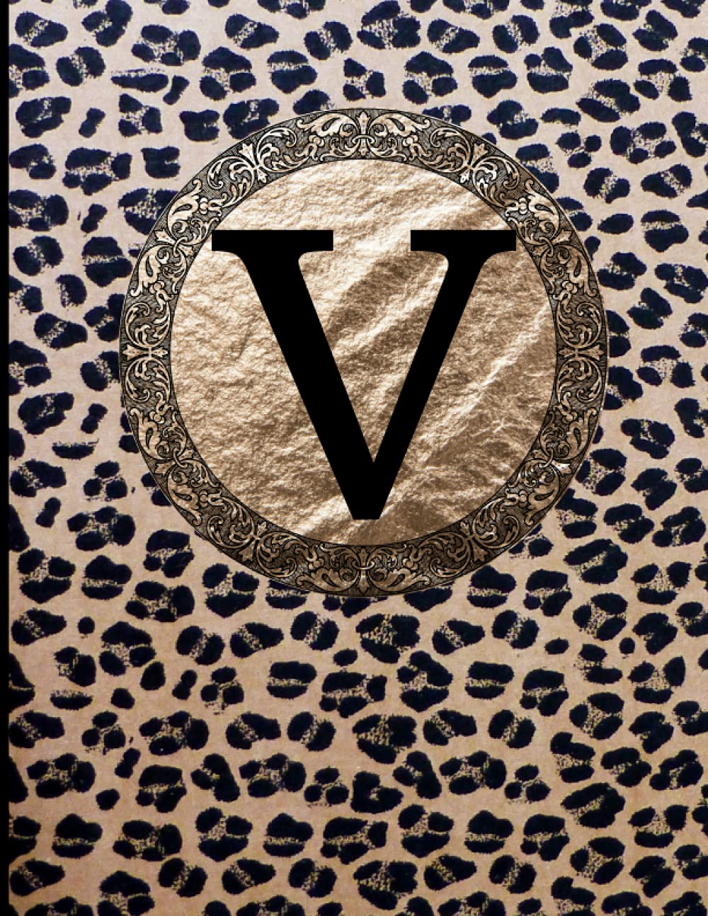 Letter V notebook : Initial V Monogram Notebook Journal Leopard Print: Cheetah Journal / College Ruled 100 Pages Lined Paper - Large 8.5 x 11 / Journal Gift