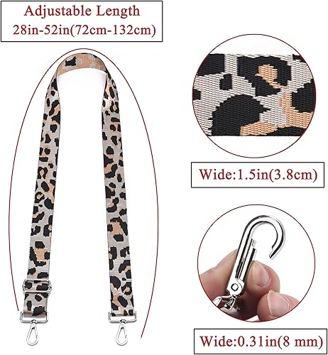 Miniatura 115 de Correa ancha para bolso, correa ajustable para bolsa cruzada, correas de hombro plateadas