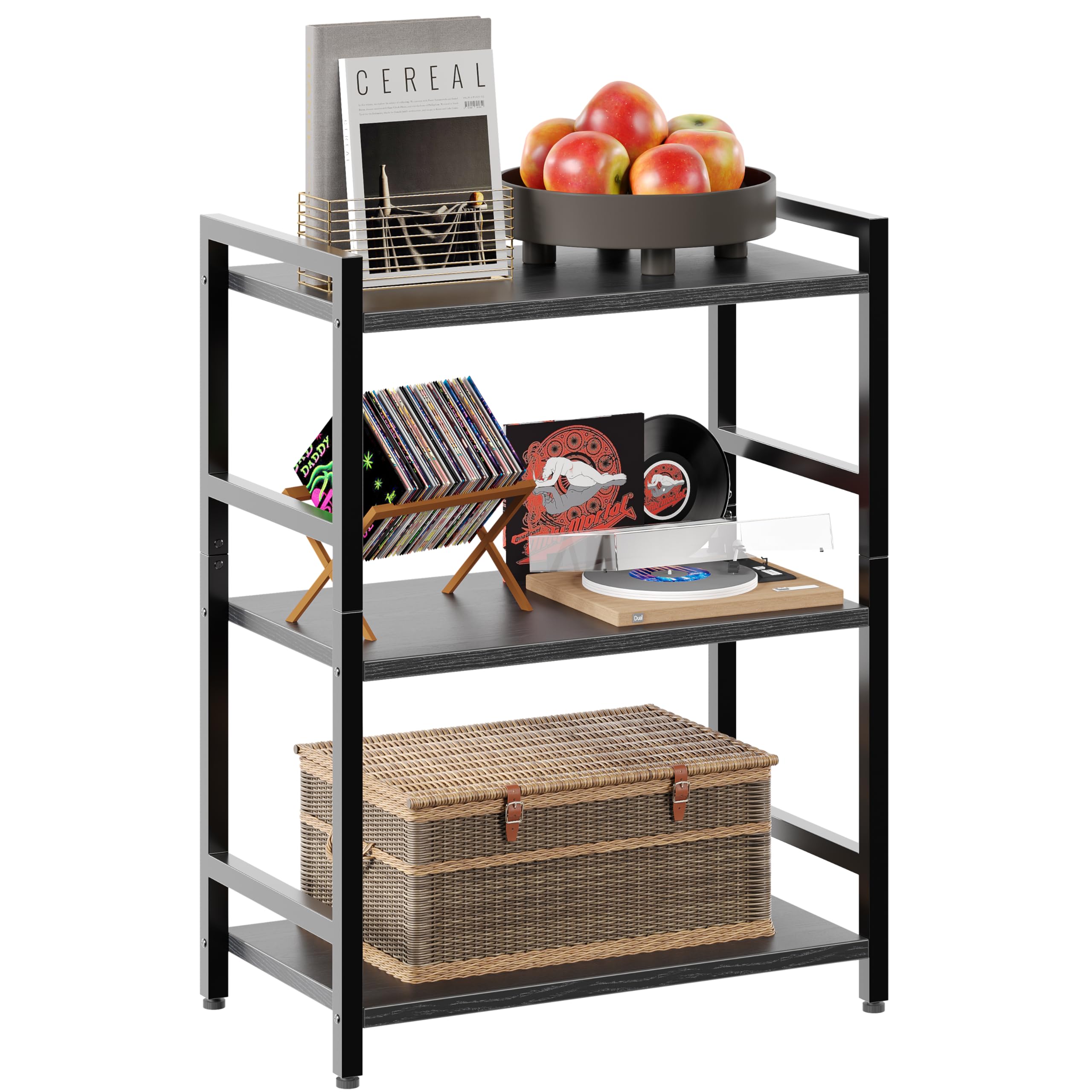 Zenira 3-Tier Small Bookshelf with Open Shelves