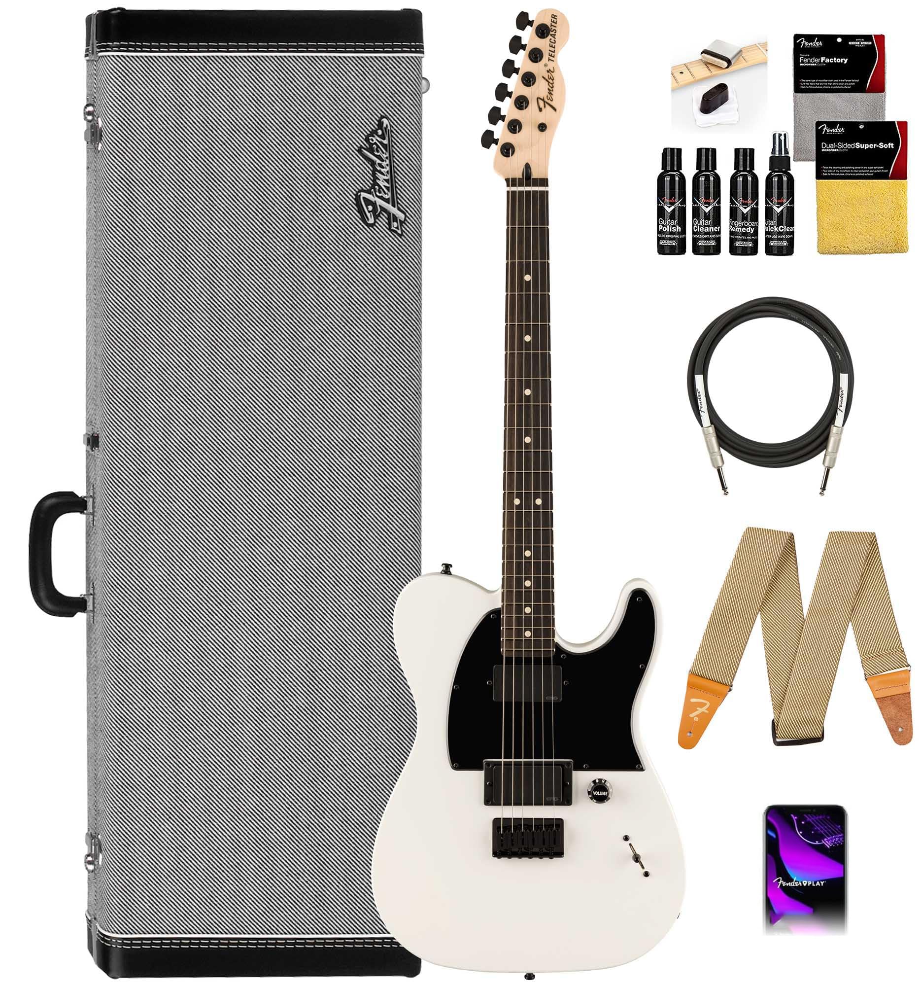 Amazon.com: Fender Jim Root Telecaster - Flat White Bundle with