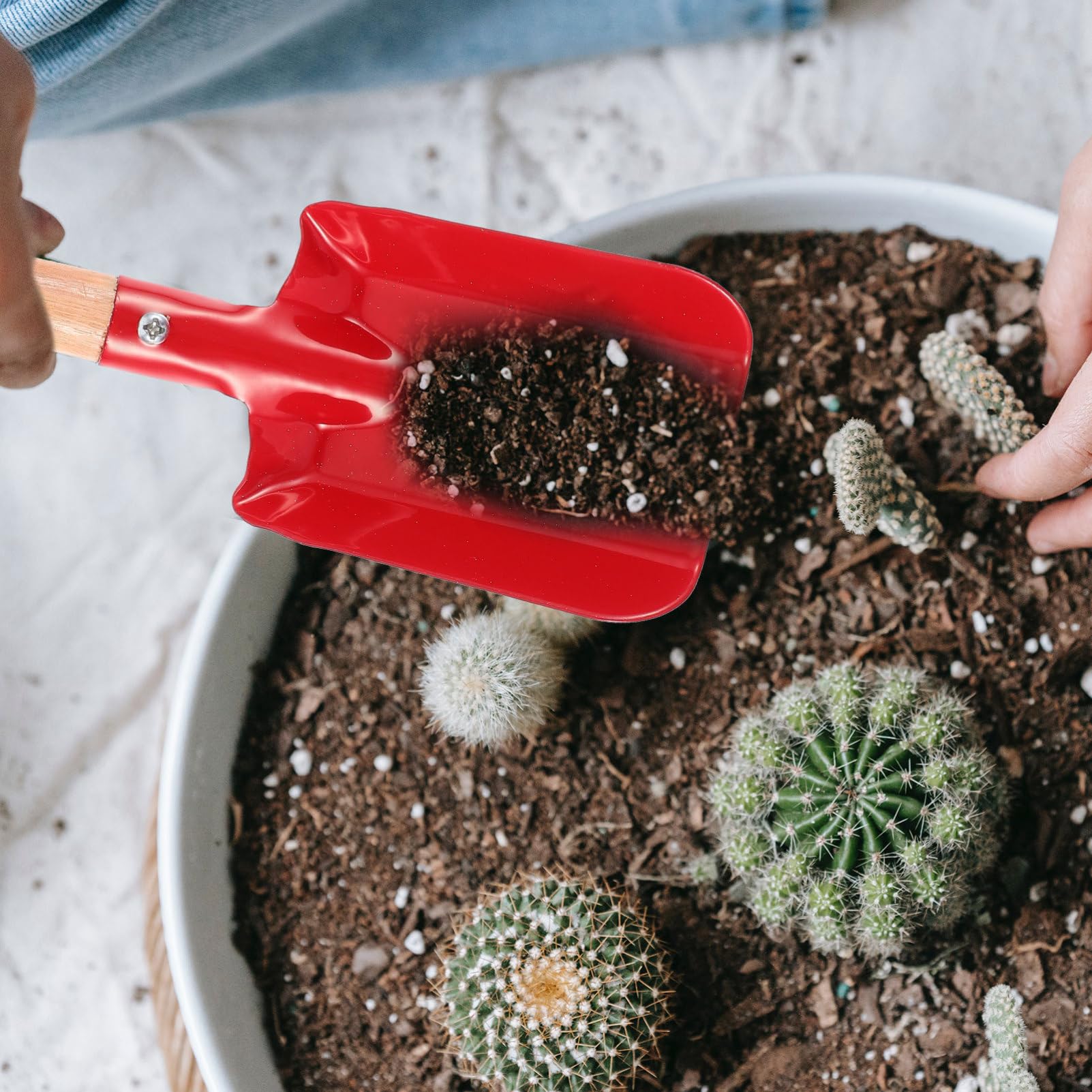 ibasenice Pala De Trasplante De Hierro para Jardinería Herramienta De Mano para Y Aflojar Tierra para Plantar Flores Y Plantas Jardín Patio Y Huertos 2 Piezas X 5