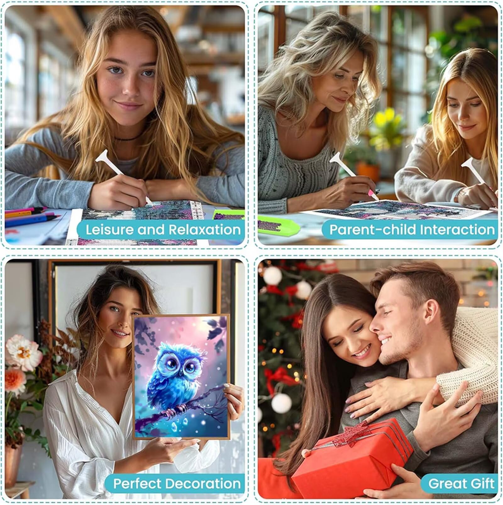 Diamentowa sowa, zestawy do malowania diamentami dla dorosłych, 5D Dimond Art Tree Gem Arts and Crafts Paintings, zestaw do haftu krzyżykowego, hobby dla dorosłych i kobiet, dekoracja pokoju, 70 x 100