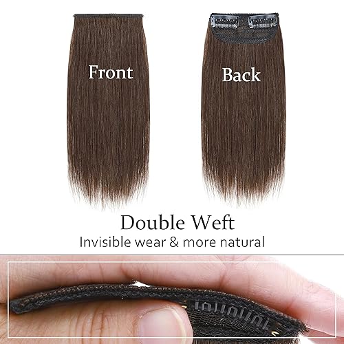 Miniatura 2 de SEGO 2 extensiones de cabello humano corto con clip, de 8 pulgadas, 0.49 onzas, extensiones de cabello humano para mujeres, con cabello adelgazante,