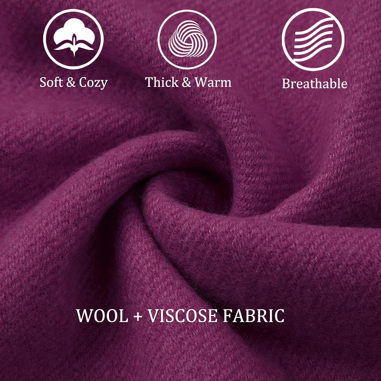 Winter Thick Wool Pashmina Scarf Shawl-Women's Soft Warm Pashmina Wraps for Evening Dresses Wedding Travel Shawl image 2