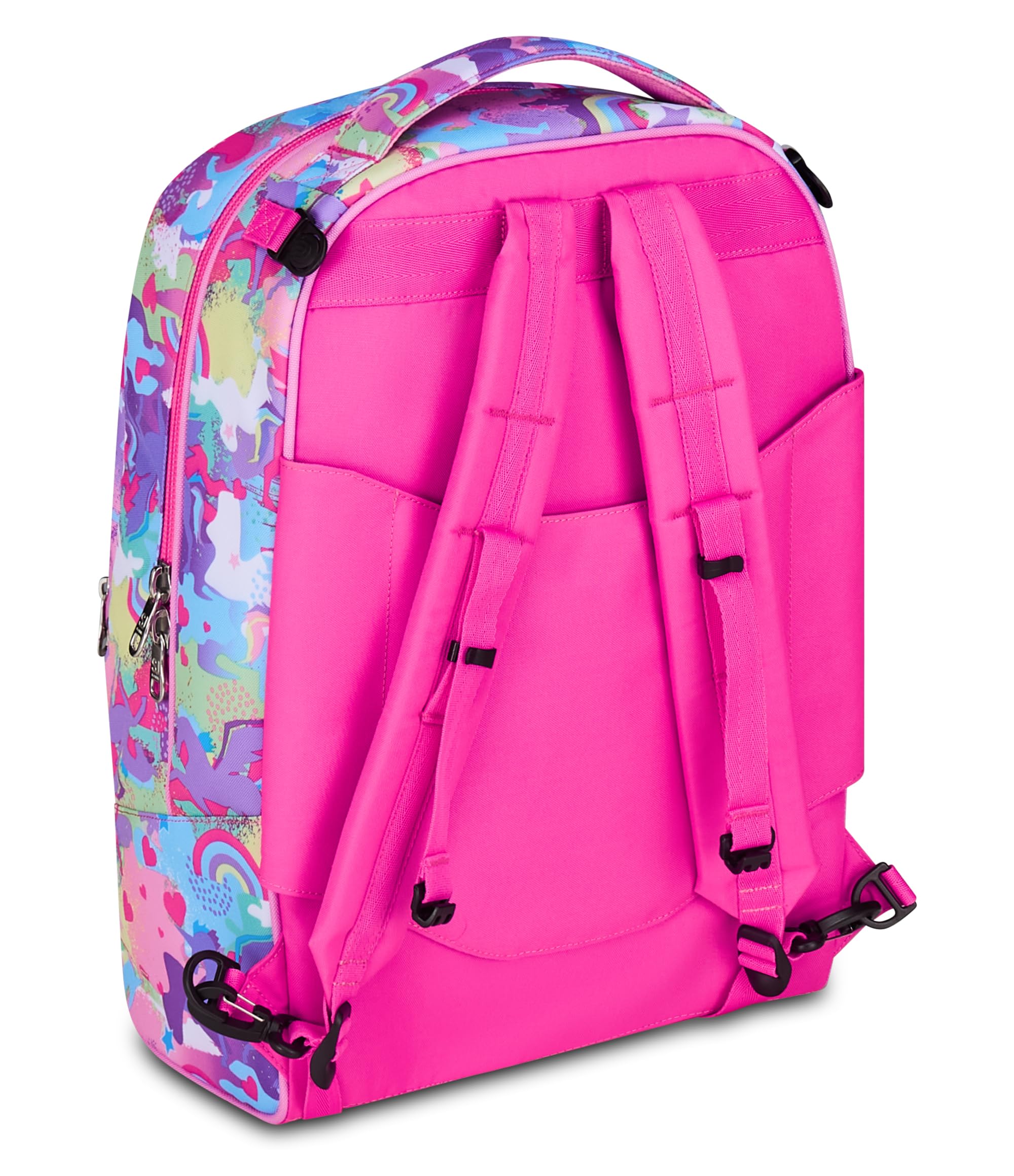 SJ GANG STYLE JAM GANG Trolley Scuola Cuccioli New Tech, Rosa, 3 in 1, Triplo Uso, Zaino con Carrello Sganciabile e Crossover System, Scuola Elementare, Bambina
