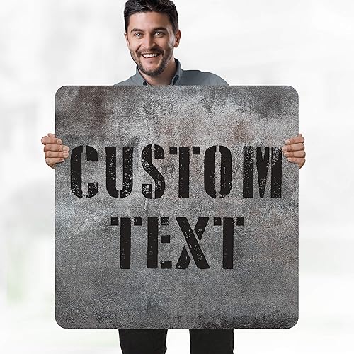 Miniatura 544 de My Sign Center - Letrero personalizado, 11 colores de fuente, 13 estilos de fuente, 4 opciones de agujero, 22 tamaños, 8 x 32 pulgadas, sin óxido,