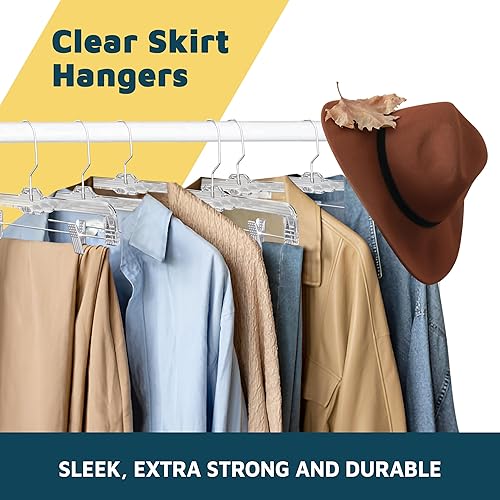 Miniatura 9 de Lifemaster Perchas de plástico transparente  50 piezas de 14 pulgadas antideslizantes que ahorran espacio, solución de organización de clóset