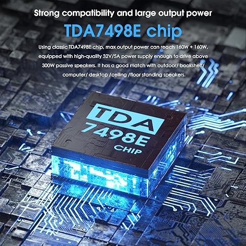 Miniatura 2 de Douk Audio Amplificador de potencia Bluetooth M1 PRO de 320 W, amplificador de audio de 2 canales, receptor inalámbrico, para altavoces estéreo