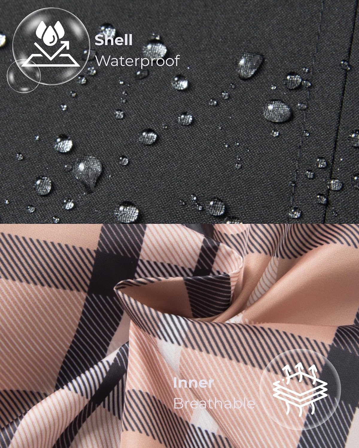 HZXVic Rain Jacket Women Waterproof Raincoat Lightweight Hooded Rain Coats For Women Trench Coats Long Lined Windbreaker